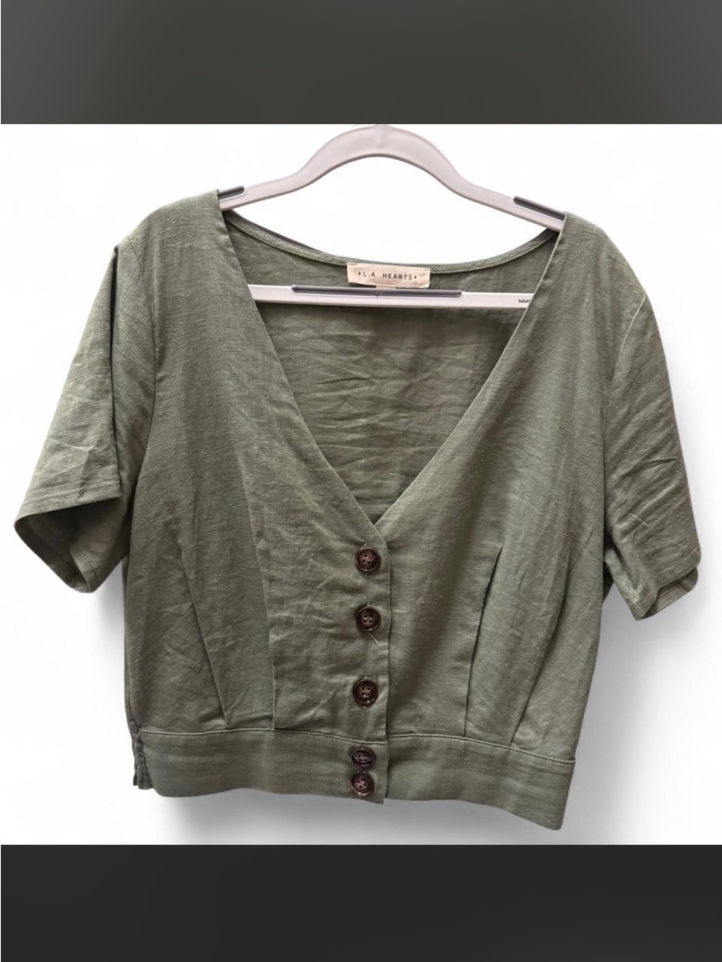 Pacsun Green Button Up Top With Elastic Waistband